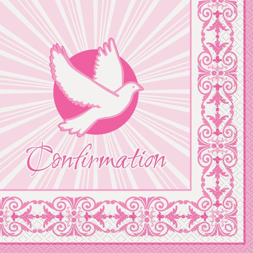 Picture of DOVE PINK CONFIRMATION NAPKINS